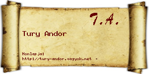 Tury Andor névjegykártya